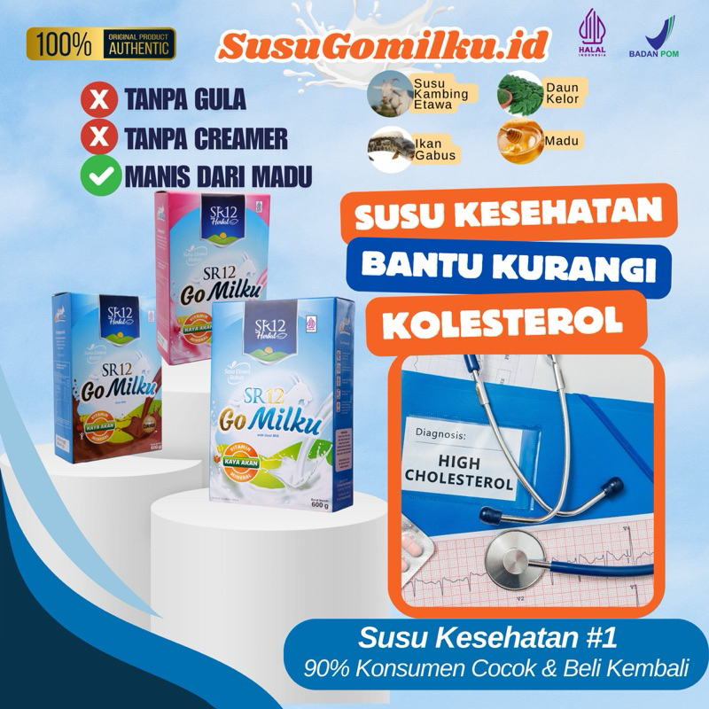 

SR12 GOMILKU Original, Coklat, Storberi - Susu Kesehatan - Bantu Kurangi Kolesterol dan Darah Tinggi