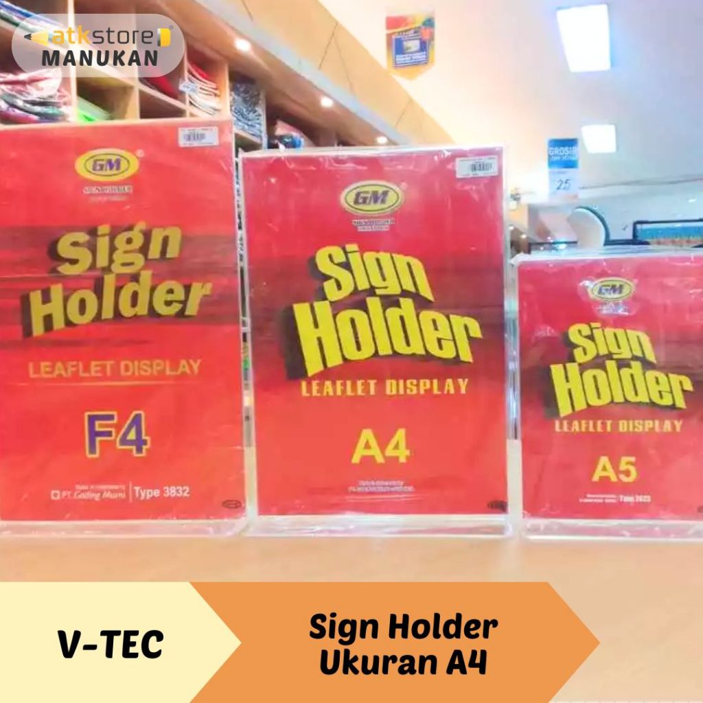 

GM Sign Holder Ukuran A4 Tipe 3830 Tempat Selebaran Brosur Bolak Balik Satu Arah