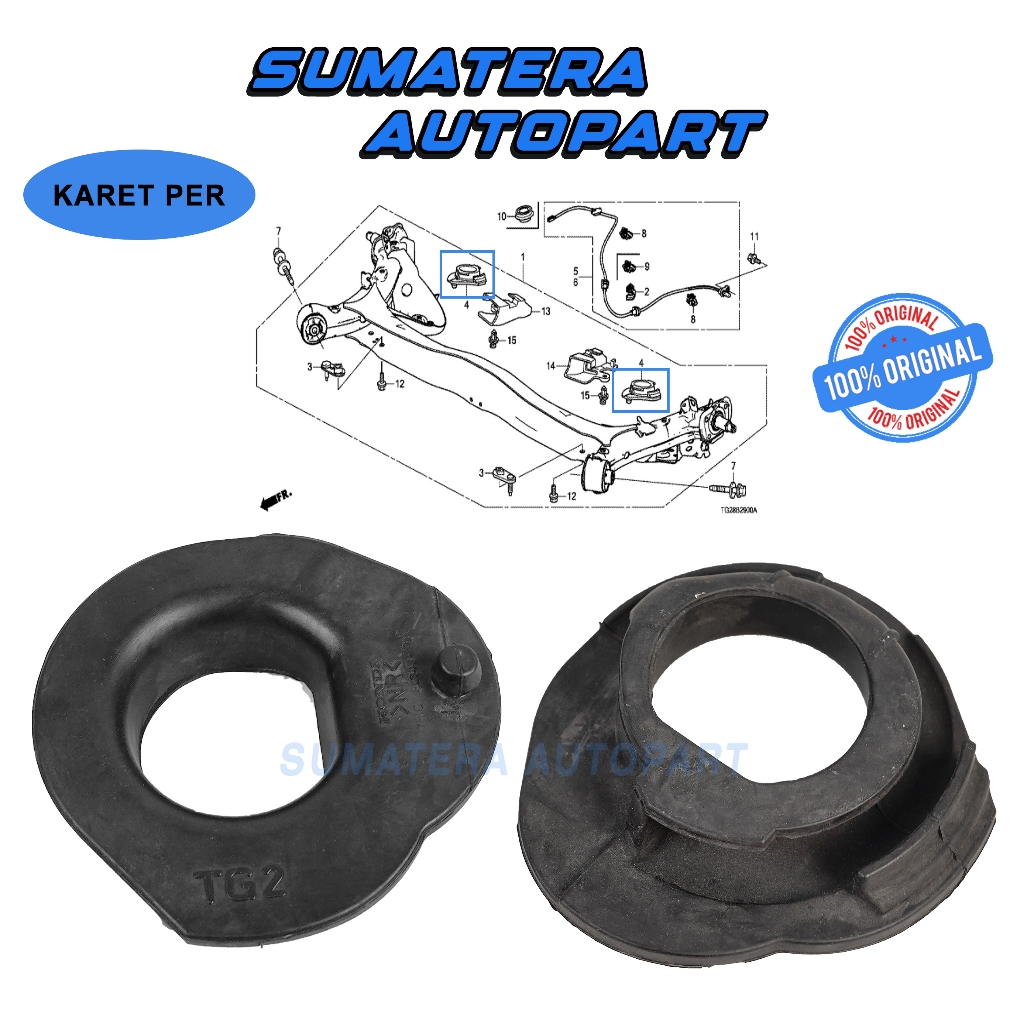 Karet Per Karet Bantalan Per Belakang Bagian Bawah Mobil Honda Brio Wrv Brv Mobilio Freed