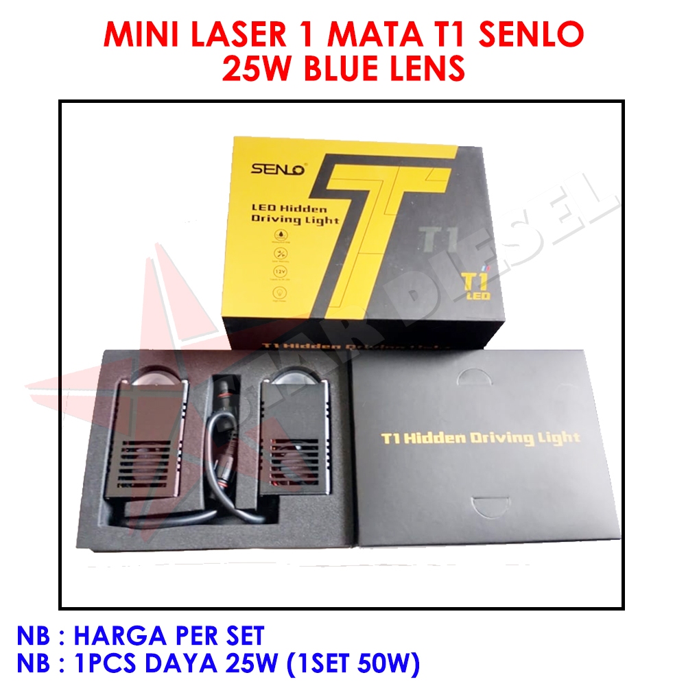 LED LASER 1 MATA MINI T1PLUS SENLO BLUE LENS MINI LASER SATU MATA LENSA KACA BILED PROJECTOR