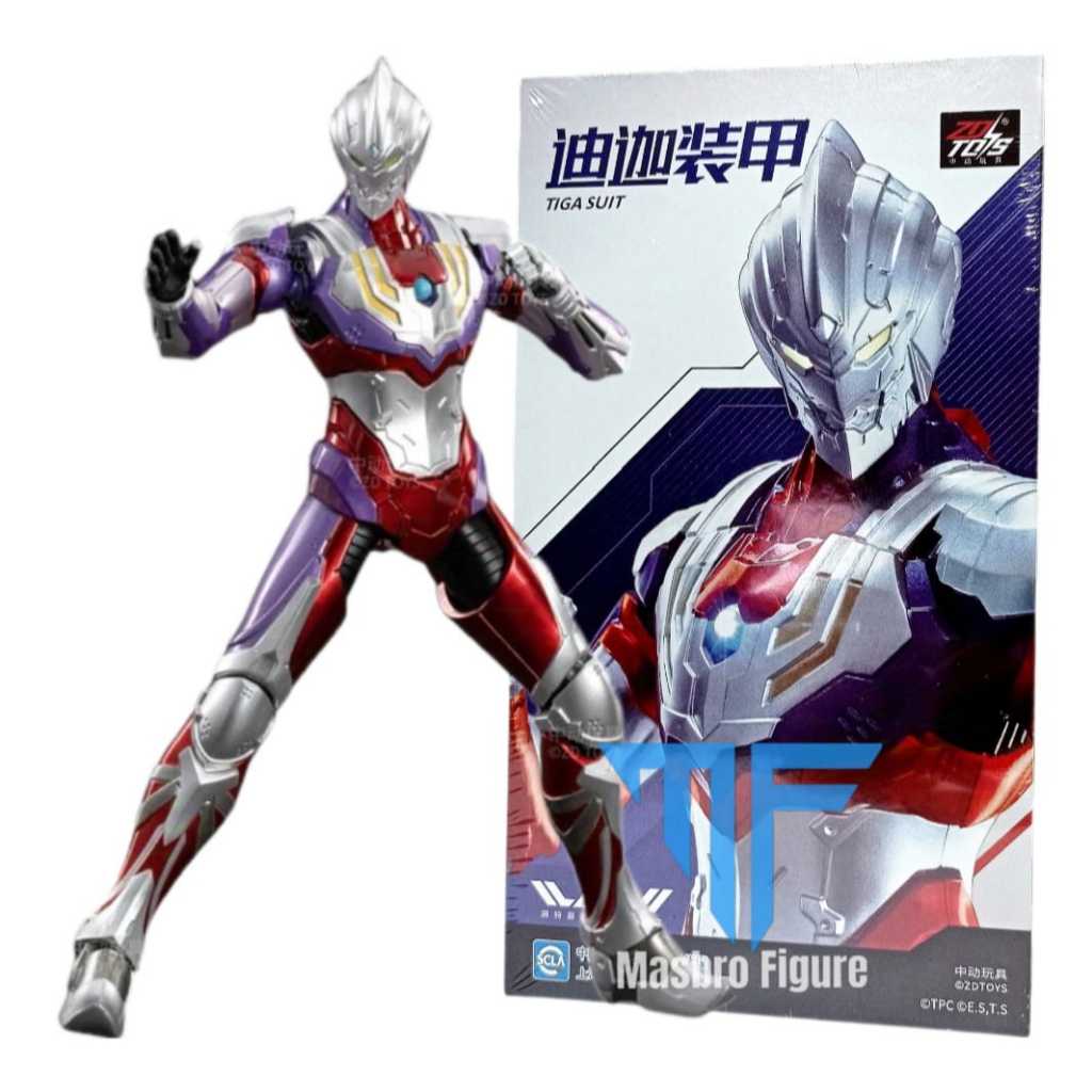 Action Figure ZD Toys Ultraman Tiga Suit With Weapon 1:10 Scale