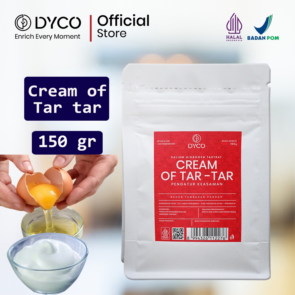 

Cream of Tar-tar tartar Krim tartar DYCO 150 gr pengembang Putih Telur