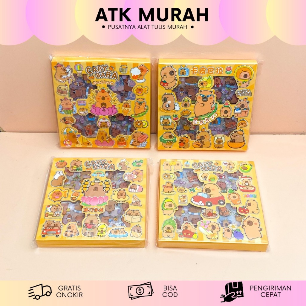 

STIKER 100 LEMBAR CAPYBARA CYK ST-1584 LUCU MOMO MASU WATERPROOF STIKER TEMPELAN MURAH TERJANGKAU
