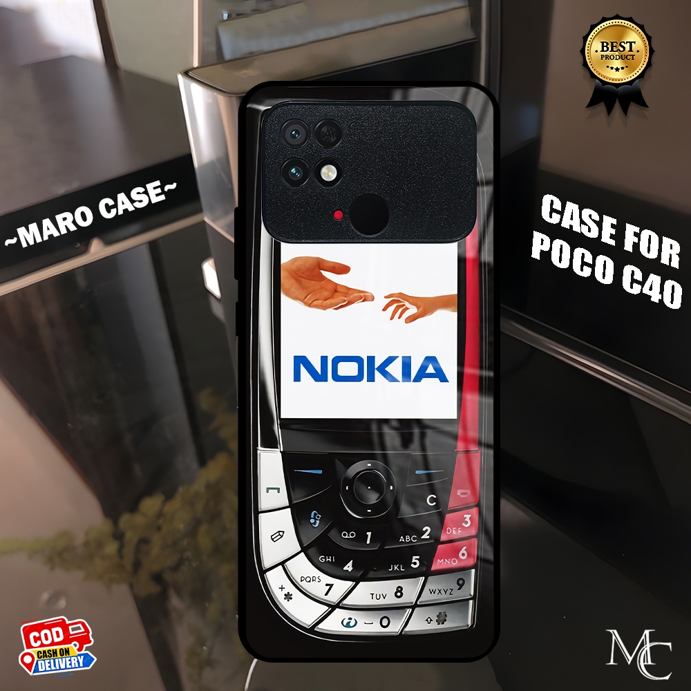 (MC16) CASE SOFTCASE POCO C40 GLOSSY KILAU EFEK KACA REDMI TERBARU MOTIF NOKIA JADUL