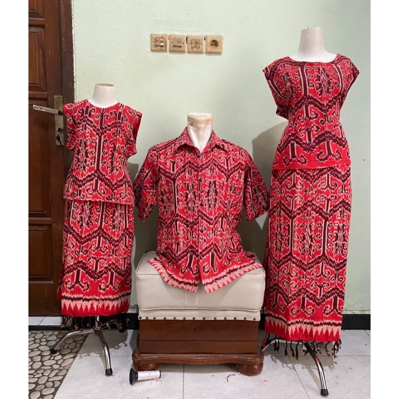 baju stelan couple pua kumbu khas kalimantan