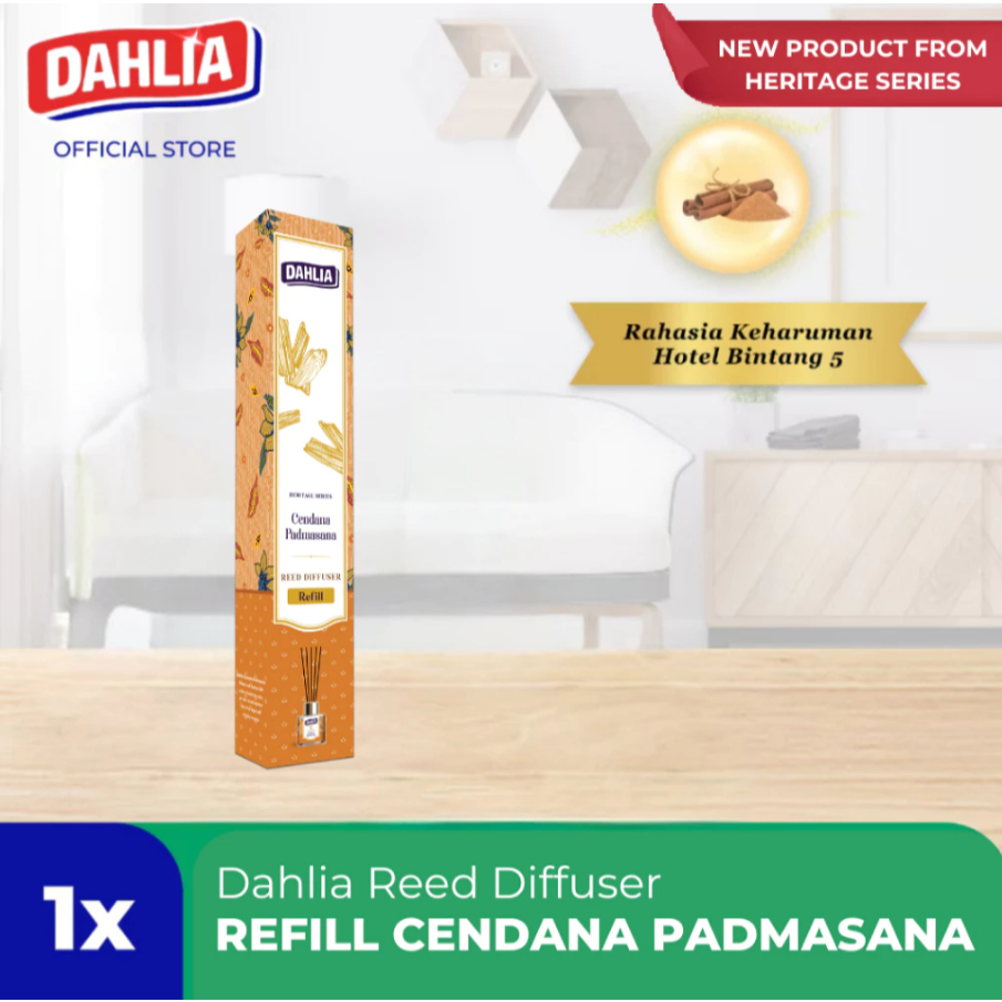 Dahlia Reed Diffuser Refill Cendana Padmasana / Pengharum Ruangan Dahlia Refill Reed Diffuser (1 PCS