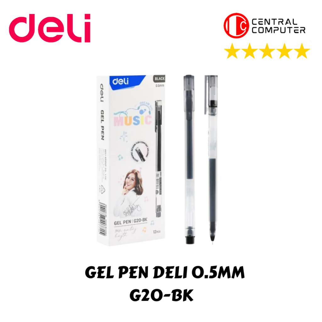 

Deli Pulpen Gel G20-BK Ukuran 0.5 Black Penulisan Halus Tinta Tebal