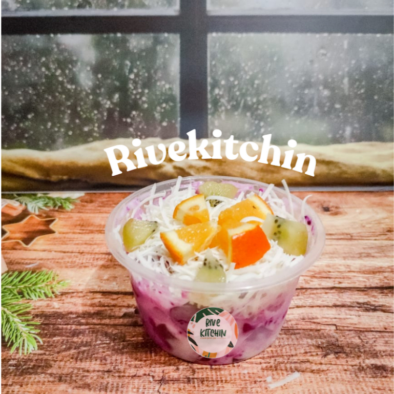 

Rivekitchin Salad Buah Fresh Enak Murah Mini Pack 200 ML Topping Keju Lezat Cemilan Sehat Snack Rapat Buah Potong Best Seller