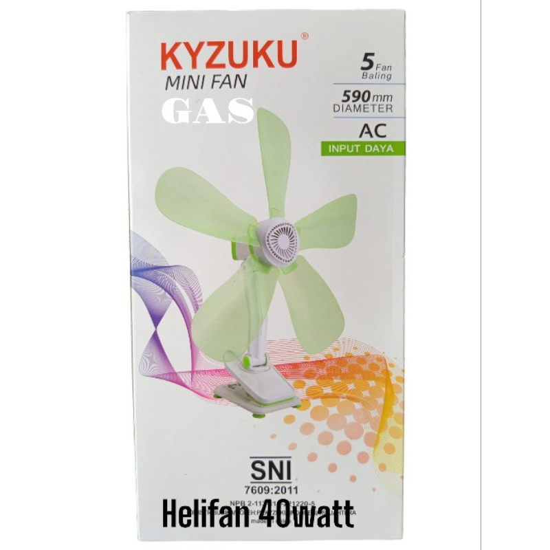 Kipas angin jepit Kyzuku 40watt/helifan jepit Kyzuku 5Daun