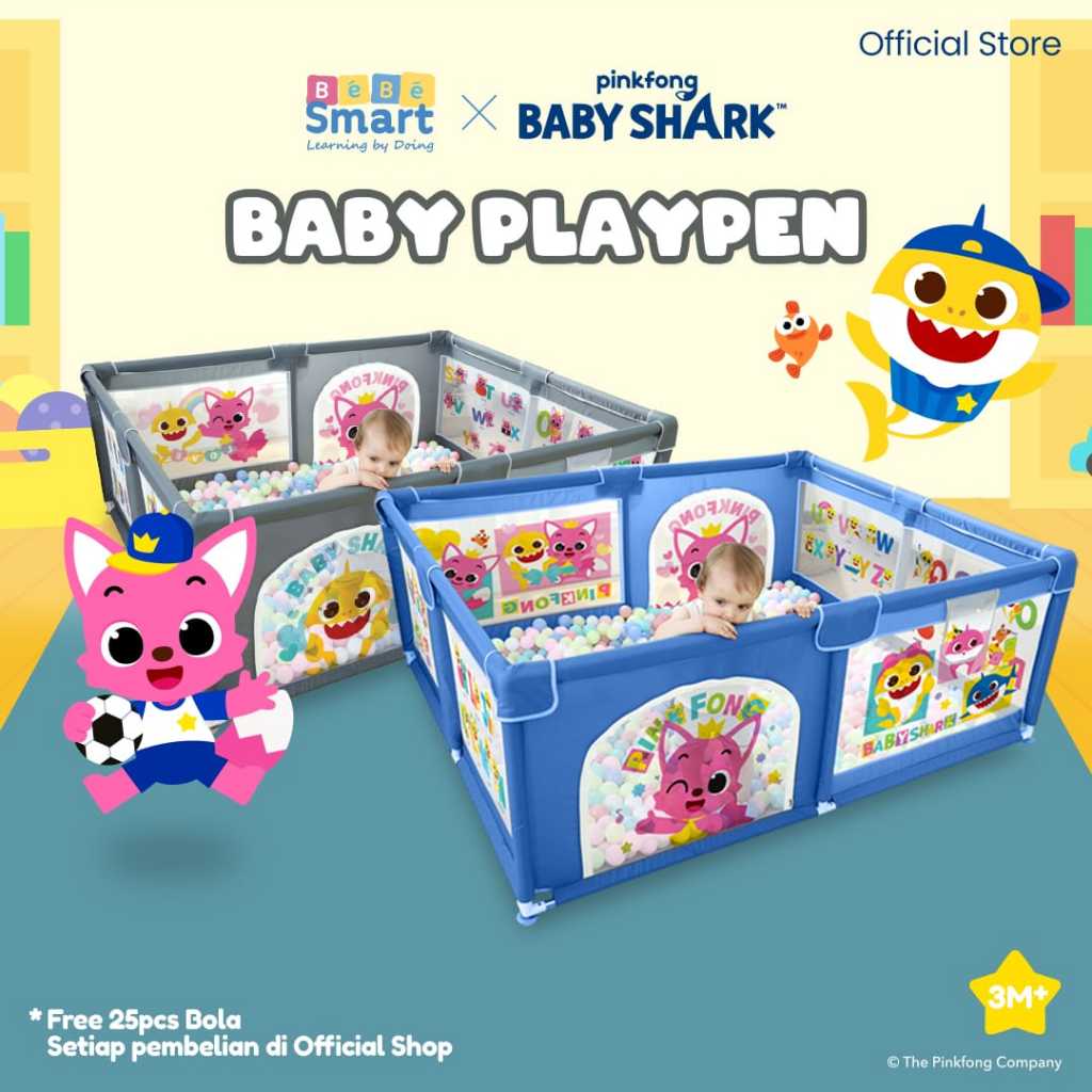 PINKFONG x BEBESMART Baby Shark Baby Playpen