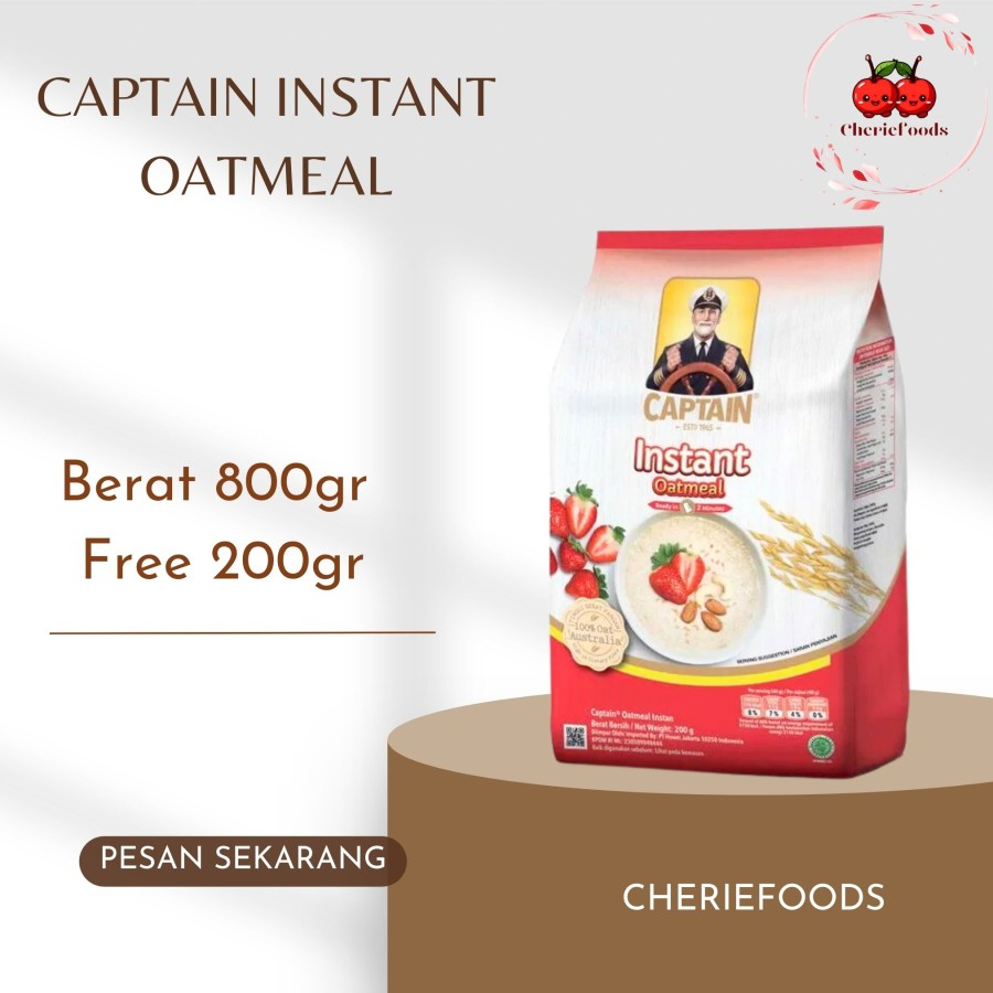 

Captain Oats Instant Oatmeal 800gr+free 200gr/ Sereal Instant