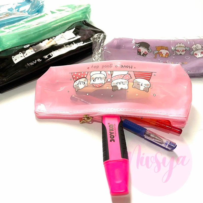 

Tempat Pensil Mika Bening Warna Motif Animal