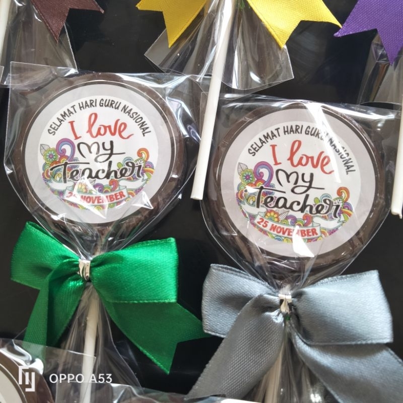

cokelat lolipop edisi souvenir , hari guru, valentine ( minim order 5pc)