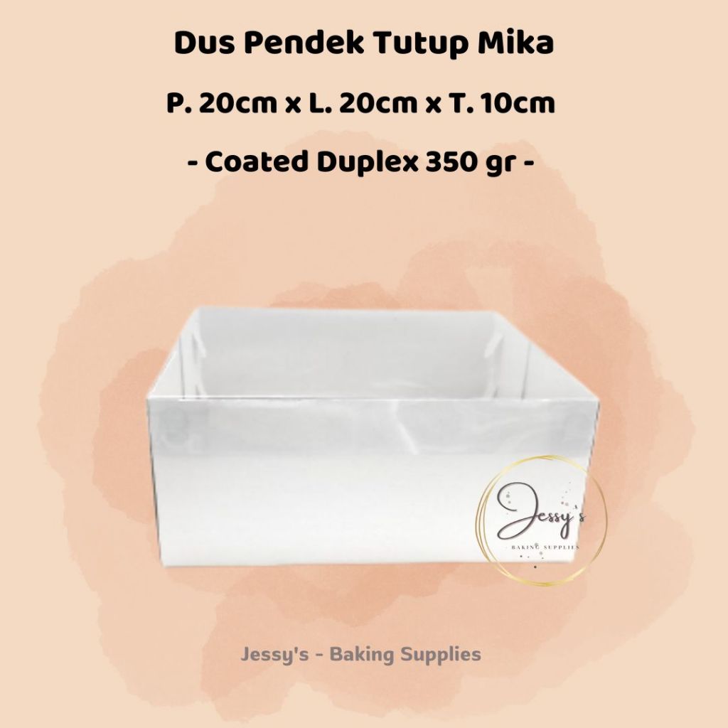 

Dus Box Kotak Kue Cake Tinggi Mika 20 x 20 x 10 (Putih Polos)