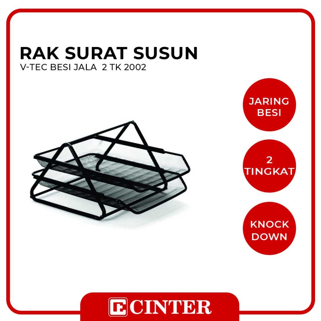 

V - TEC - RAK SURAT / BAK SURAT / RAK SUSUN / DOKUMEN TRAY BESI JALA 2 TK 2002