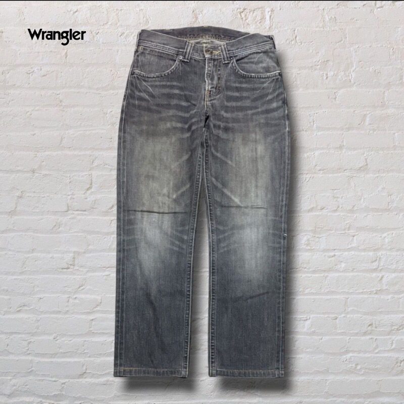 Size 29 Celana Panjang Longpants Jeans Wrangler Grey Wash Fading Loose Fit Original Second Preloved 