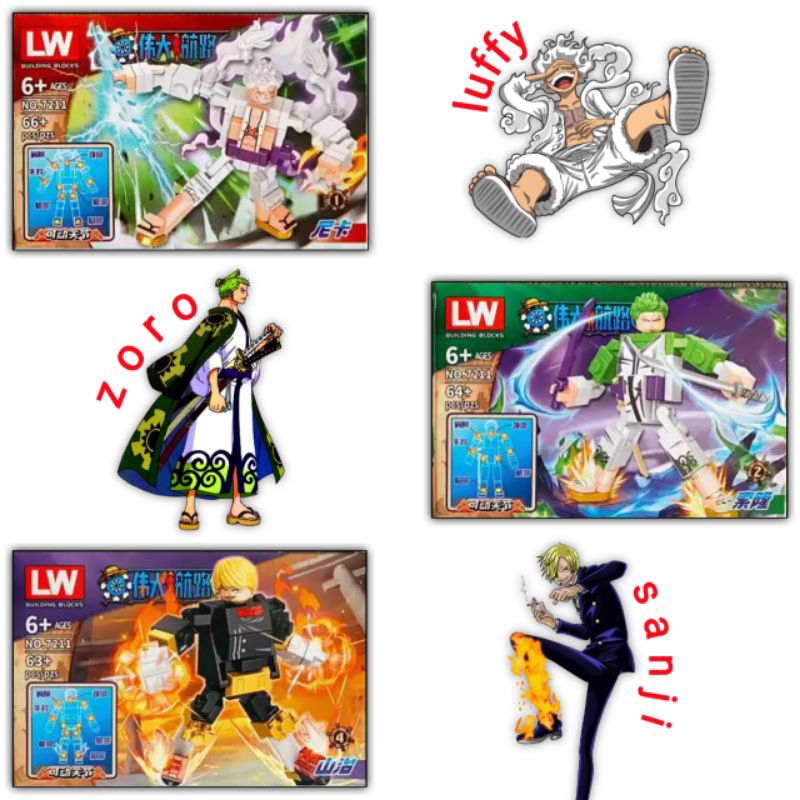 Mainan Bricks ONE PIECE / Mini Figure ONE PIECE / Action Figure ONE PIECE Langka Diindo