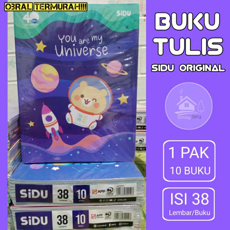 

Buku Tulis Sidu 38 Lembar 1 Pack isi 10 Buku