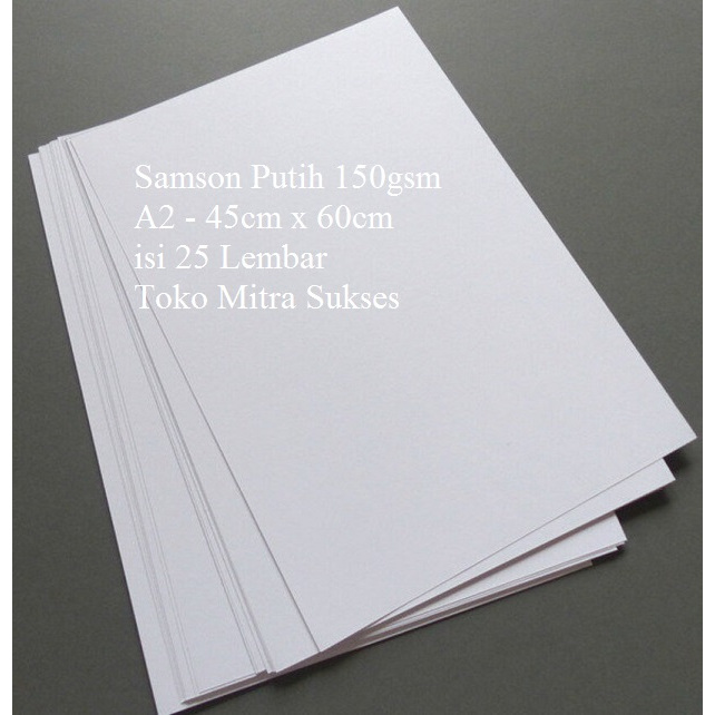 

A2 - 45cm x 60cm Samson Putih Bleached Sack Kraft 80gsm – 100gsm – 120gsm – 150gsm Harga Per Lembar