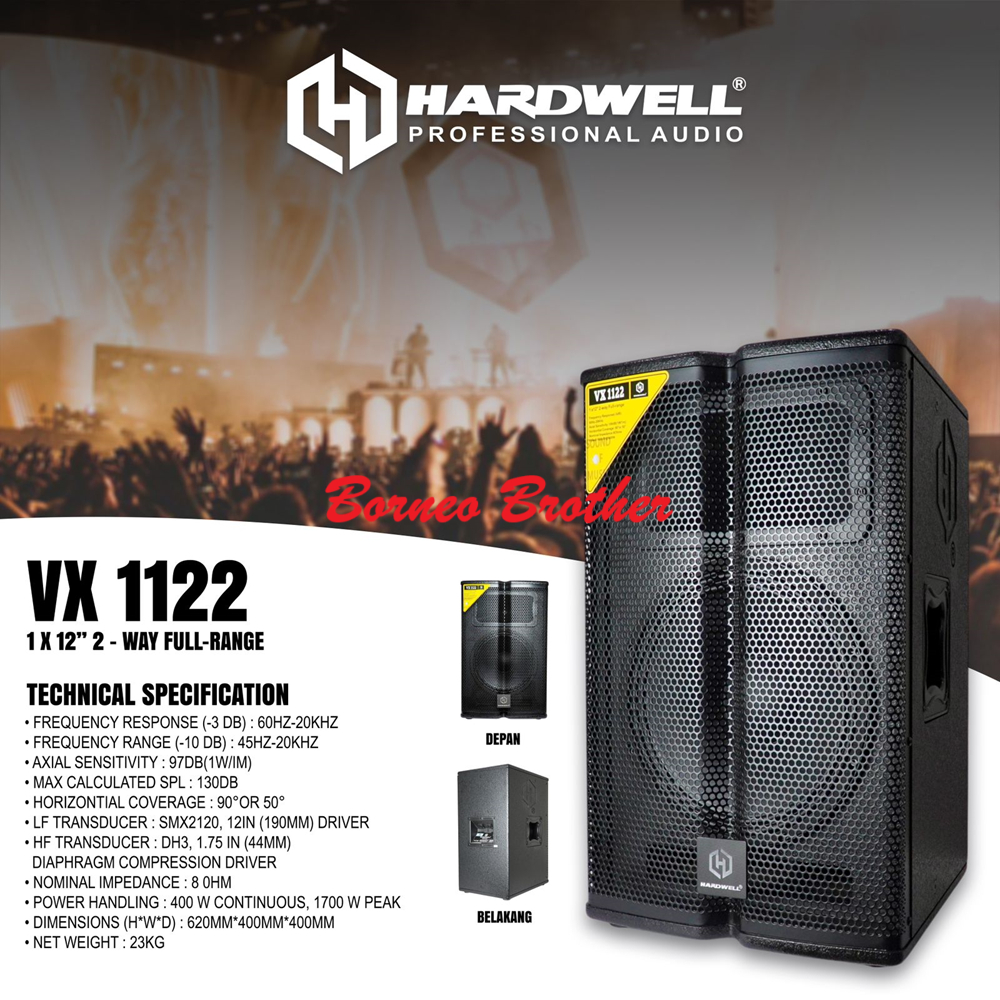 Hardwell VX 1122 Original Speaker Pasif 12" 1700W