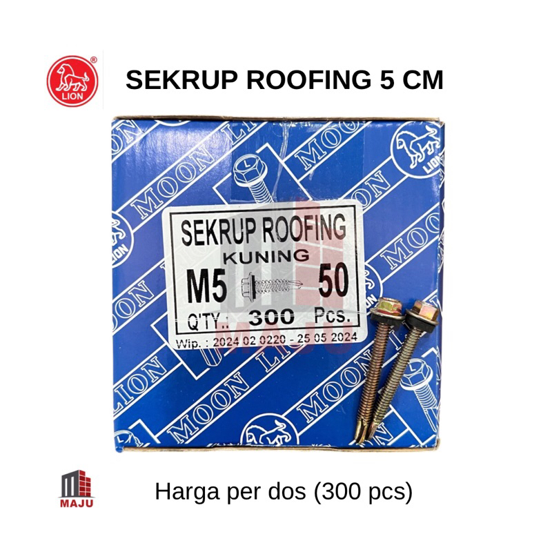 [1 dos] Sekrup Roofing Spandek 5 cm LION / Skrup Baut Spandek SDS M5x50