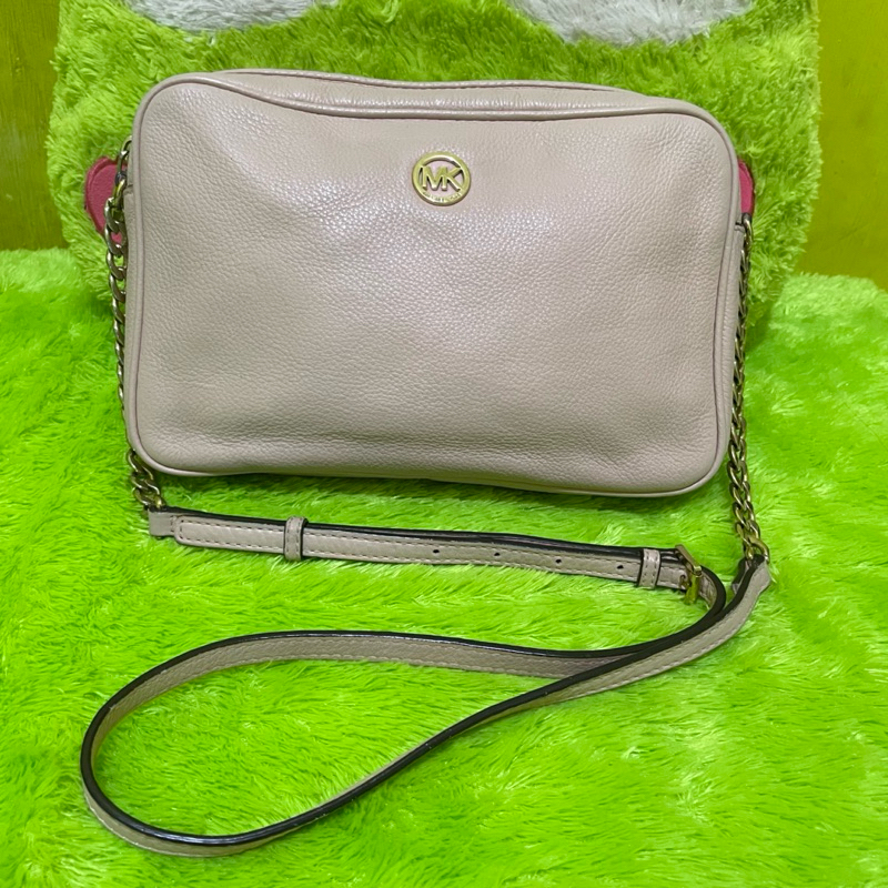 MICHAEL KORS preloved Authentic Fulton Large East West Crossbody Pebbled Leather Bag - Pink