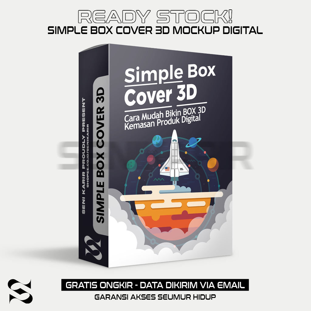 3D COVER BOX MOCKUP - Desain Cover Digital Template dan Tutorial