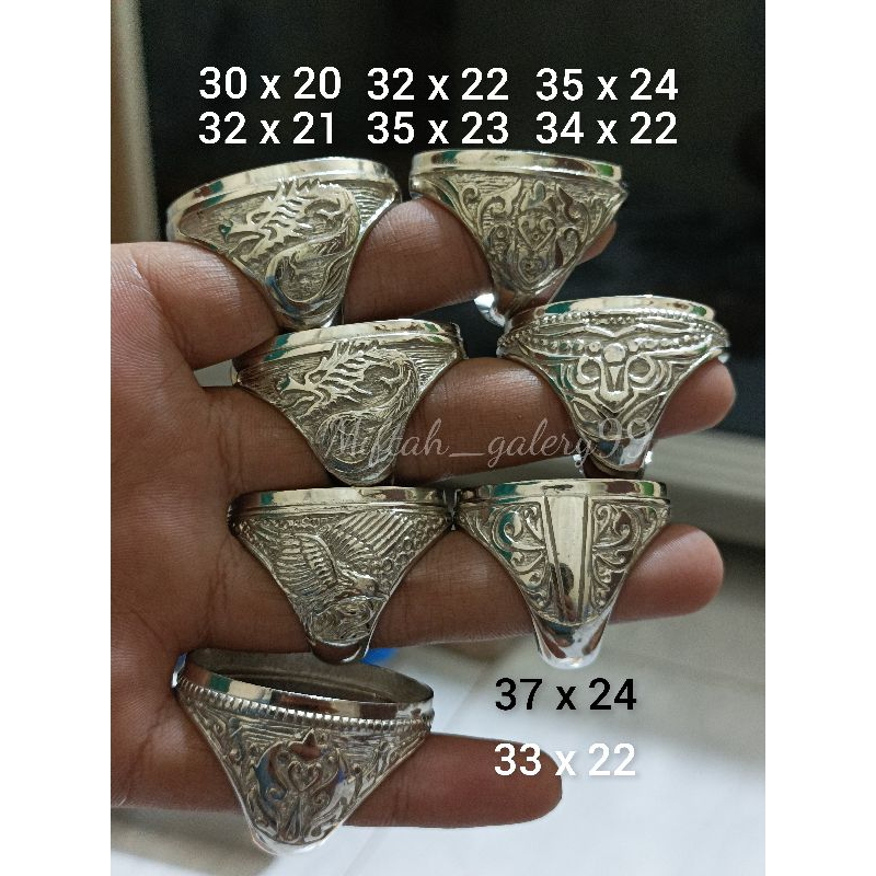 RK Emban cincin Alpaka besar jumbo