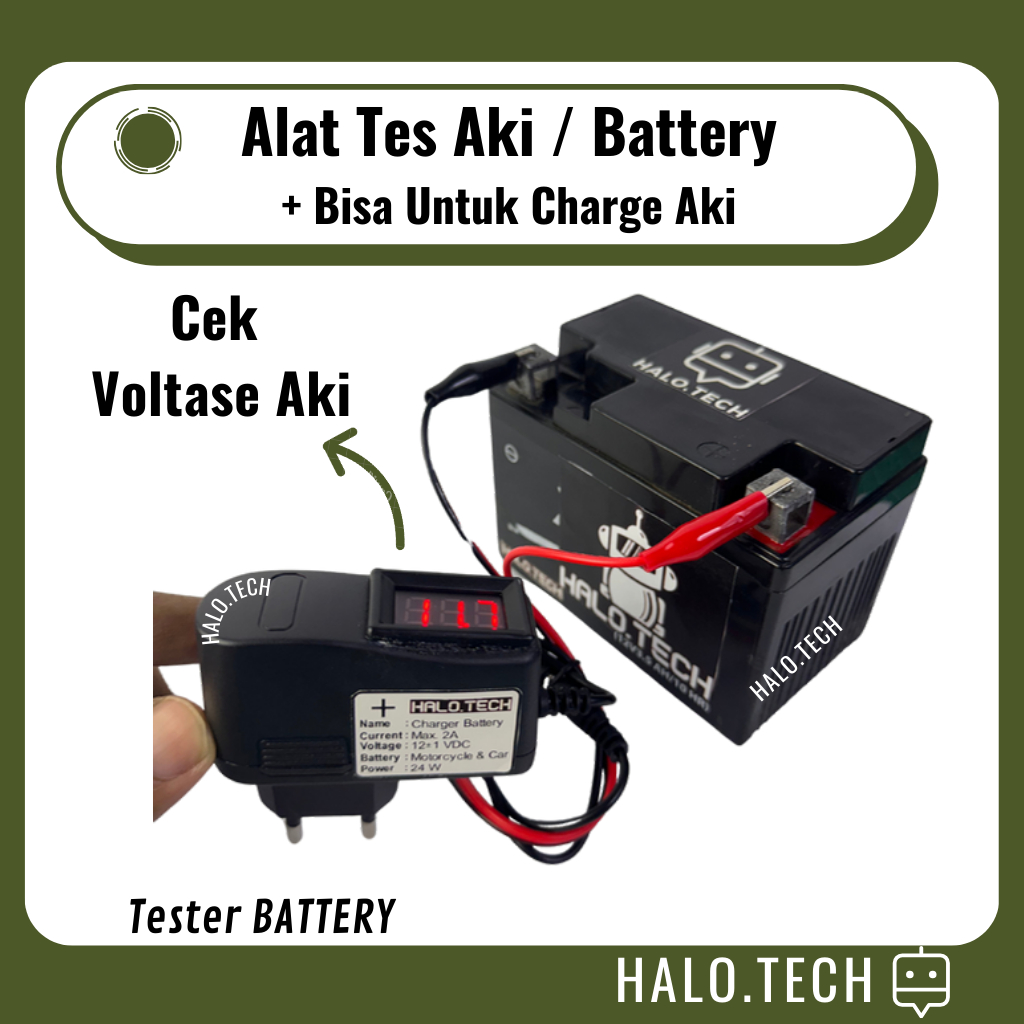 Charger Aki Motor Mobil Kering dan Basah Accu Cas Casan Aki 12V / 2A