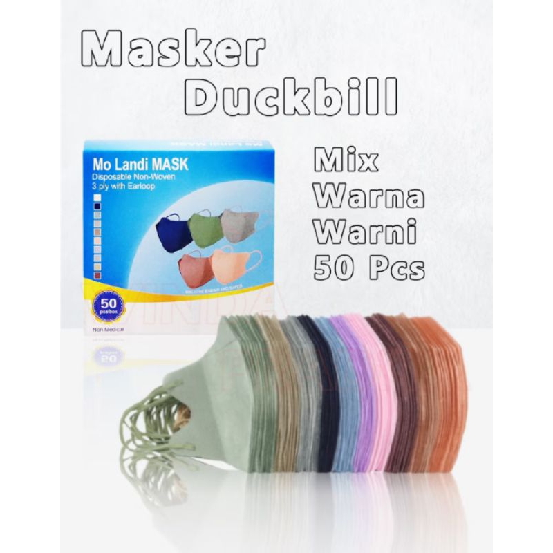 Masker duckbill  duckbil 3ply mix warna warni mirip sensi /masker murah