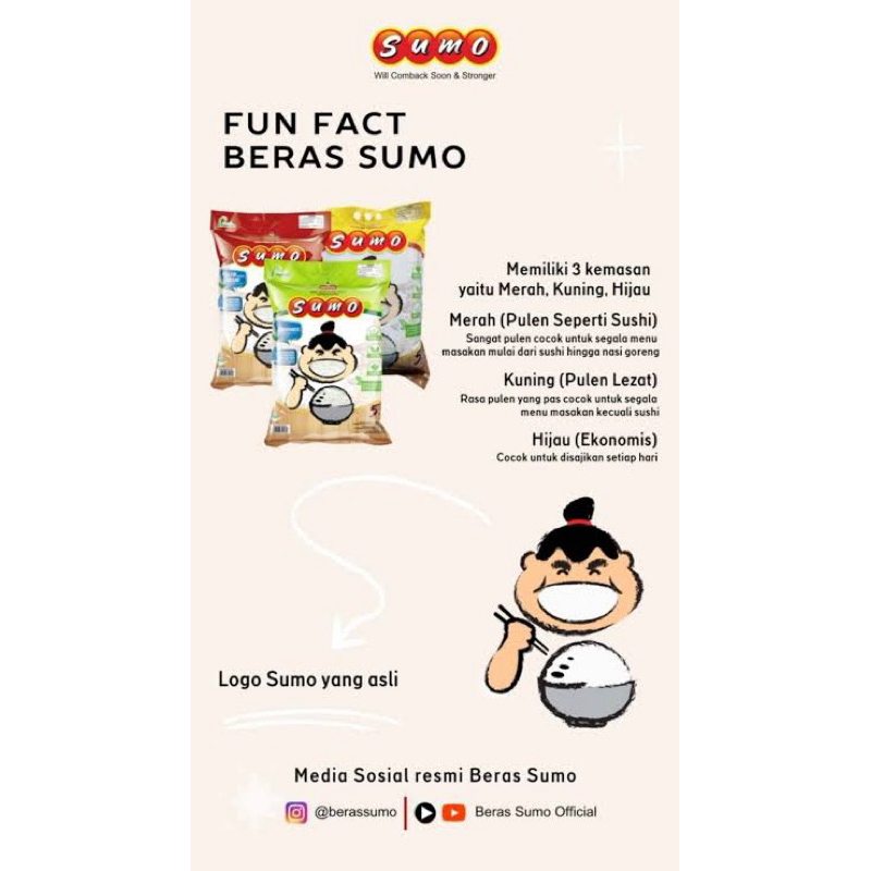 

LAKU BERAS SUMO Kemasan Merah, Kuning & Hijau 5kg & 10kg