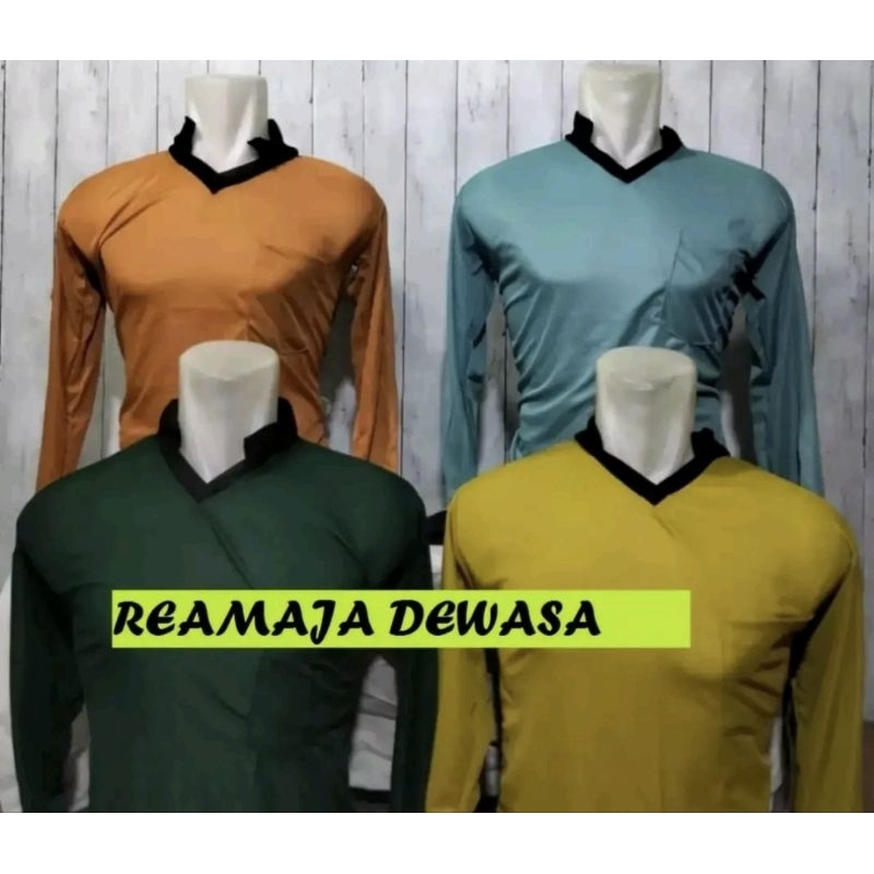 Kaos Sawah Lengan Panjang Pria Dewasa - Kerah V