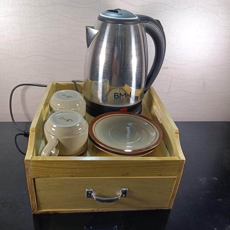 LACI KOPI  SERBAGUNA KAYU JATI / KAYU PINUS NAMPAN  LACI SEKAT 4