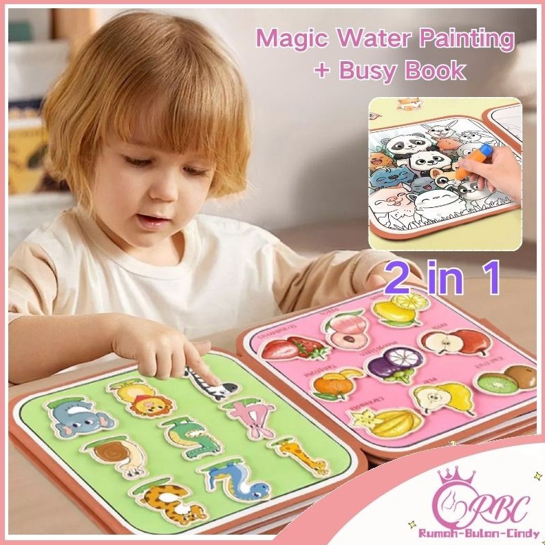 

KODE I74G Penjual Lokal2 in 1 Buku Magic Water Painting Reusable Buku sobek velcro Quiet Book Busy Book Activity Book Buku Mewarnai Buku bergambar Kreatif Edukasi Anak Montessorri