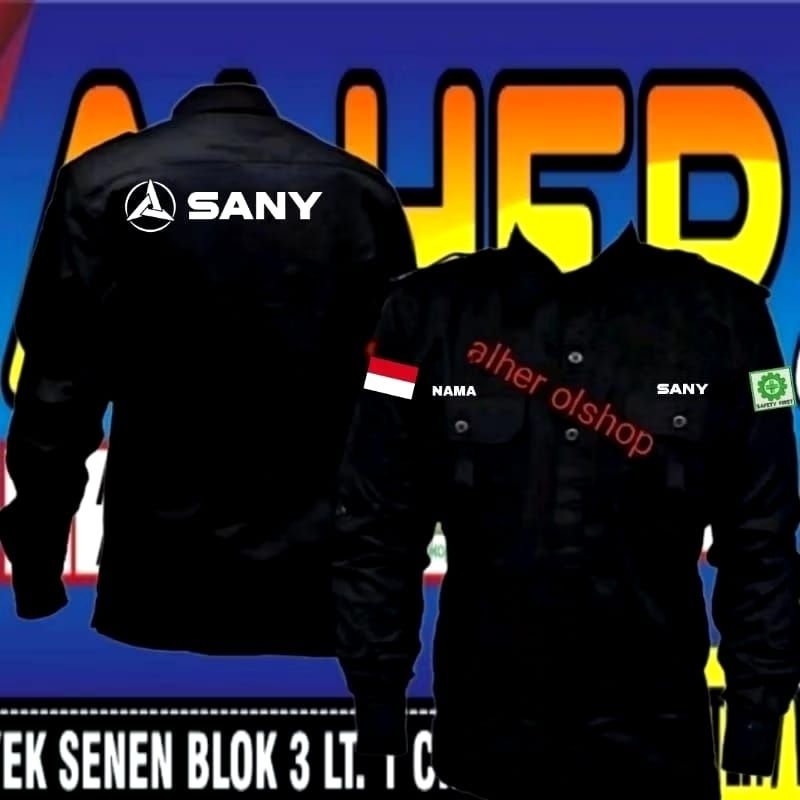 kemeja Sany excavator baju Sany excavator seragam Sany excavator Pdh Sany excavator kemeja kerja San
