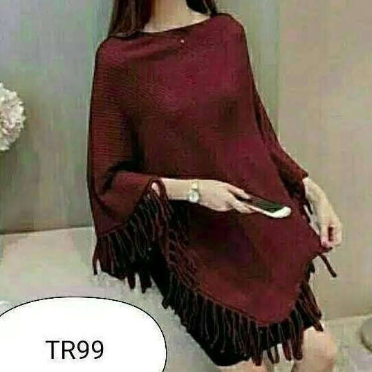 KP8 TR99IDAtasan wanita rajut poncho rawis