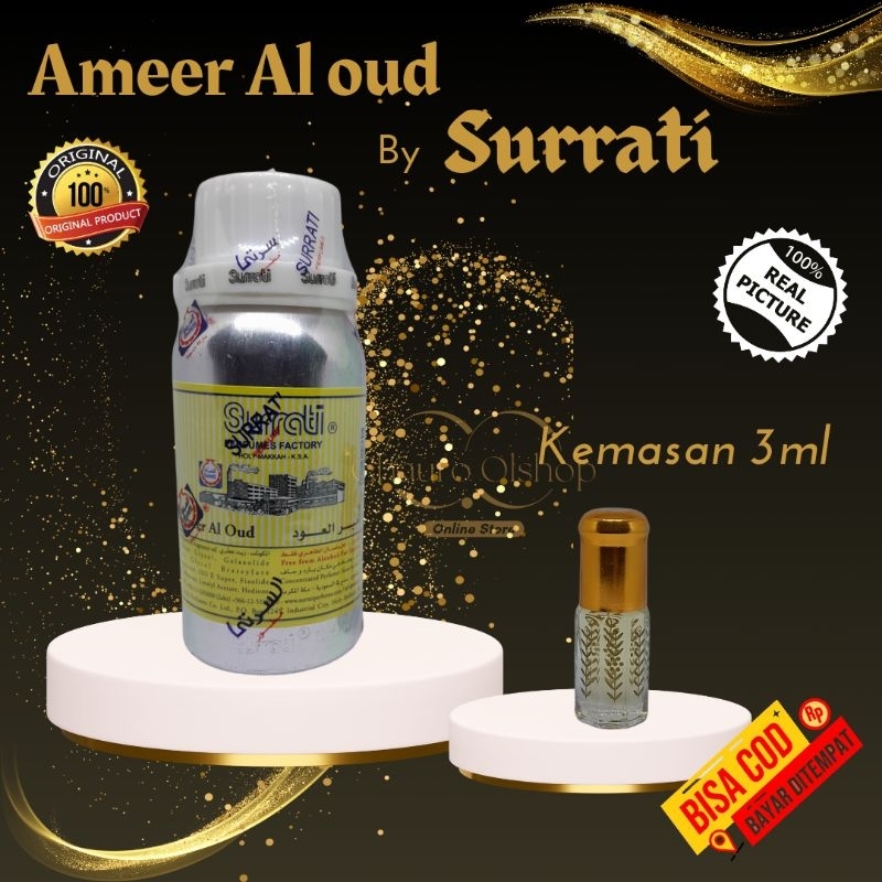 Parfume Ameer Al Oud by SURRATI 3ml Botol Roll On Tanpa Campuran