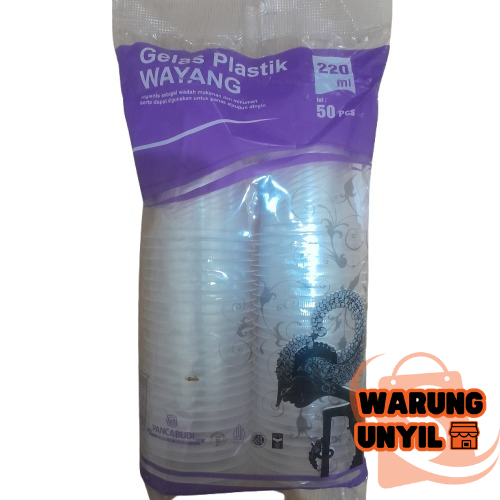 Gelas plastik kopi merk wayang 220 ml