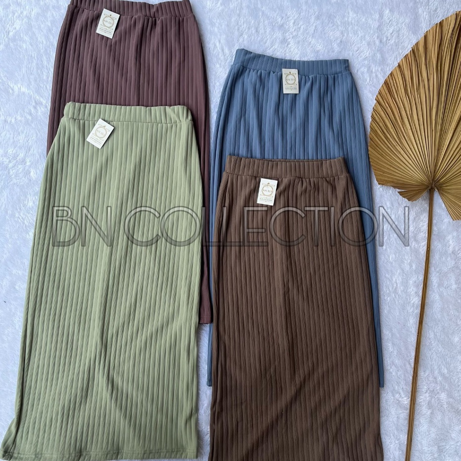 Bayar Di Tempat Rok Span Knit Kain Hornet Tebal Dan Lembut