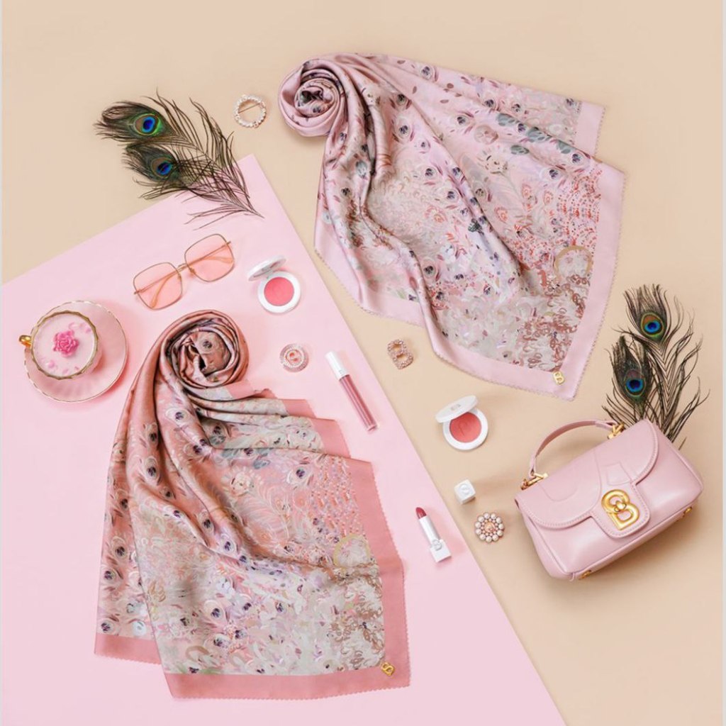 Eddera Series lasercut titik3 hijab buttonscraves semi origina/Logo Plat B Logam/bahan Voal nyaman d