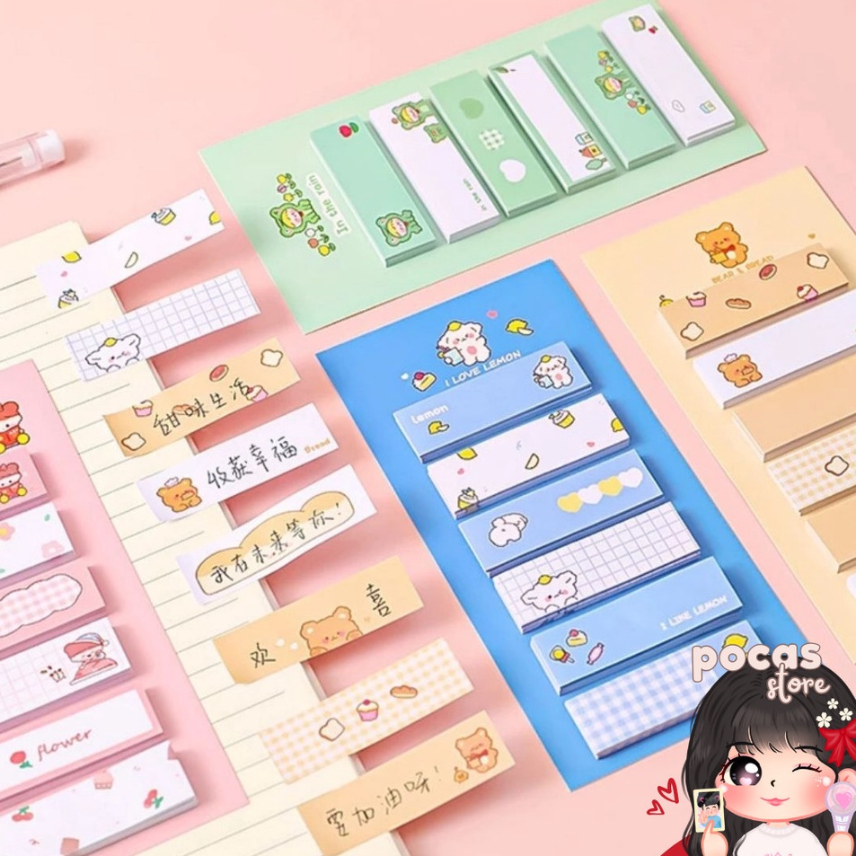 

Ready Laris PS STICKY NOTES MOTIF LUCU 6 IN 1 TEMPELAN KERTAS CATATAN 12LEMBAR NOTES KERTAS TEMPEL KARAKTER BEAR FROG GIRL PEMBATAS BUKU CUTE IMUT PENANDA BUKU MEMO STICK STATIONERY MEMO PAD CONVENIENCE CUTE6IN1TERMURAH