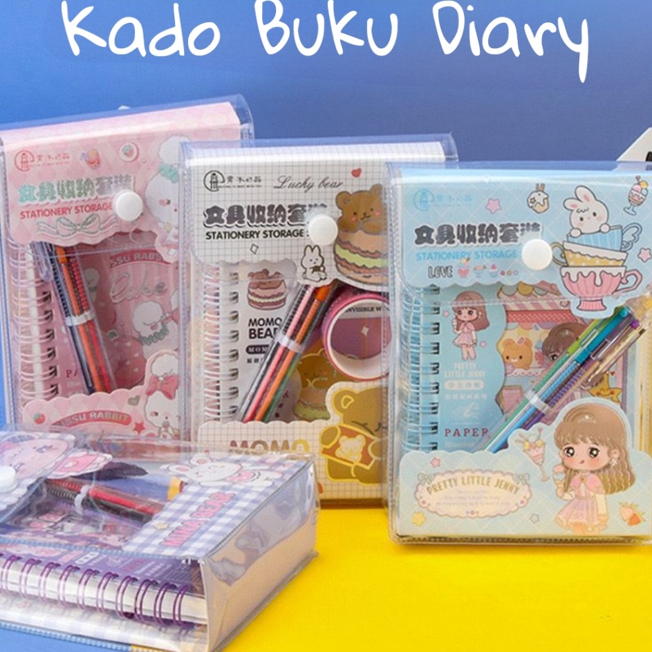 

Super Berhadiah Buku Jurnal Diary Set Momo Karakter Notebook buku catatan lucu journaling Buku Diary Kado Anak Buku Binder