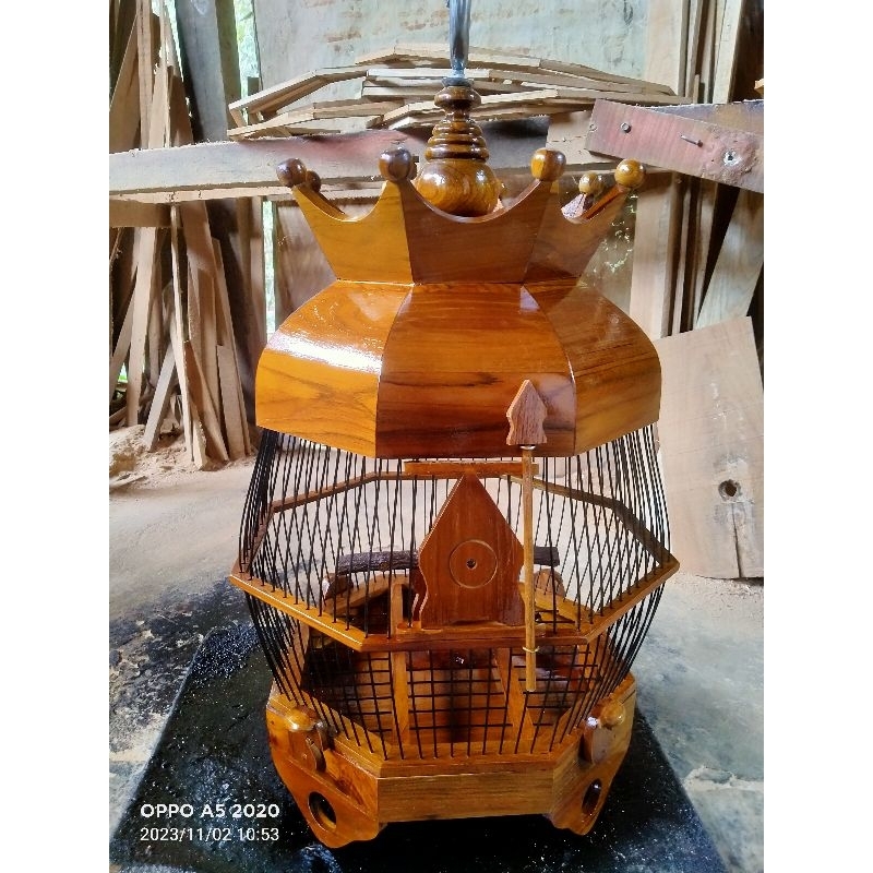 sangkar perkutut Minion dm 36...( jeruji bambu ) tebok lepas