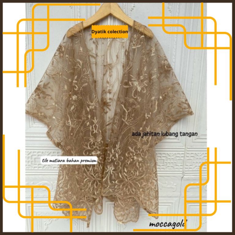 KODE V77K Atasan Kebaya Cardigan Tile Outer Tile Brukat Cardigan Kebaya Brukat Kardigan Atasan Pesta
