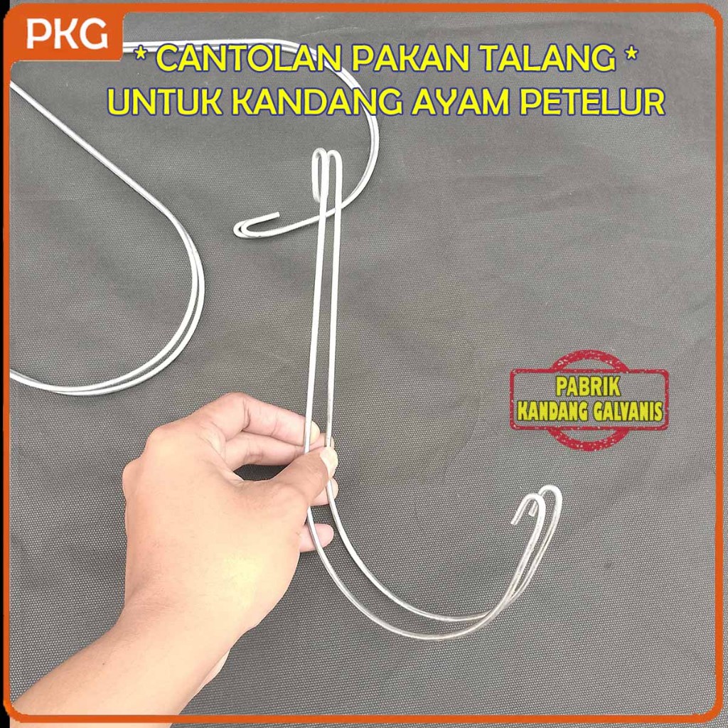 Cantolan Pakan Ayam Petelur | Dudukan Cantolan Pakan Talang Untuk Kandang Baterai | Gantungan Makan 