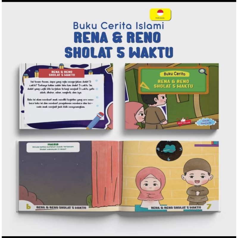 BUKU CERITA ISLAMI ANAK BALITA PAUD TK SD GAMBAR BERWARNA DAN MENARIK
