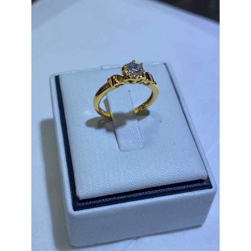 cincin mata tunggal emas 375