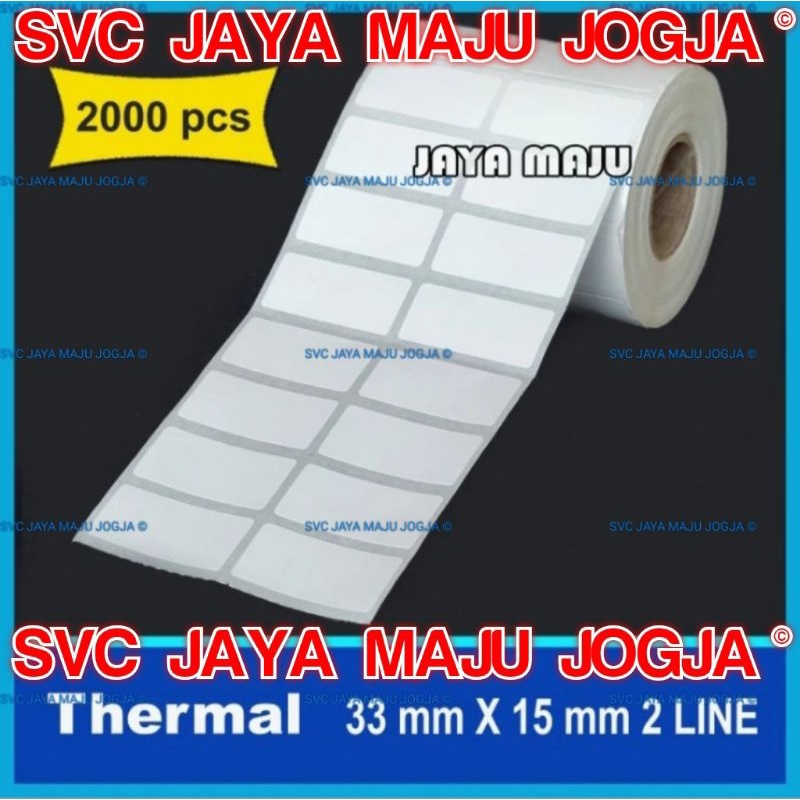 

LABEL STIKER THERMAL 33 X 15 - 2 LINE - XPRINTER - DIRECT THERMAL - ISI : 2.000 PCS - PROMO SHOPEE || LABEL BARCODE TANPA RIBBON || 33 X 15 THERMAL TOP COAT - 2 LINE - FACE OUT - ISI 2000 PCS || 33X15 MINIMARKET SWALAYAN SUPERMARKET TOKO KIOS