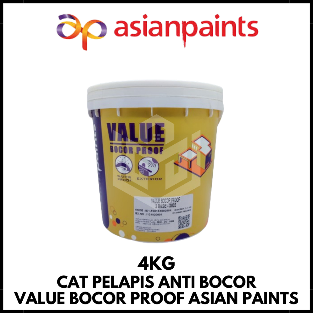 Cat Pelapis Anti Bocor / Value Bocor Proof Asian Paints / Galon 4Kg / Whites / Asian Paints