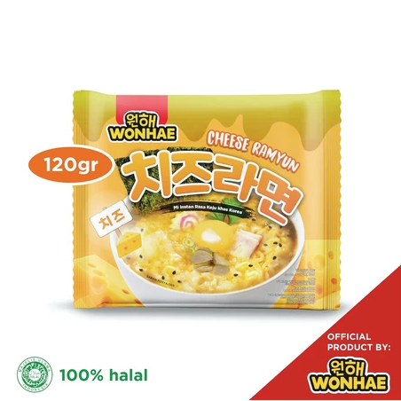 

WONHAE CHEESE RAMYUN MIE INSTAN KOREA 120gr, HALAL